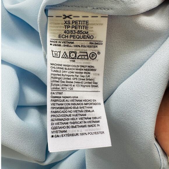 NWT Banana Republic Light Blue Picot Trim Semi Sheer Tank Top XSP - Picture 8 of 11